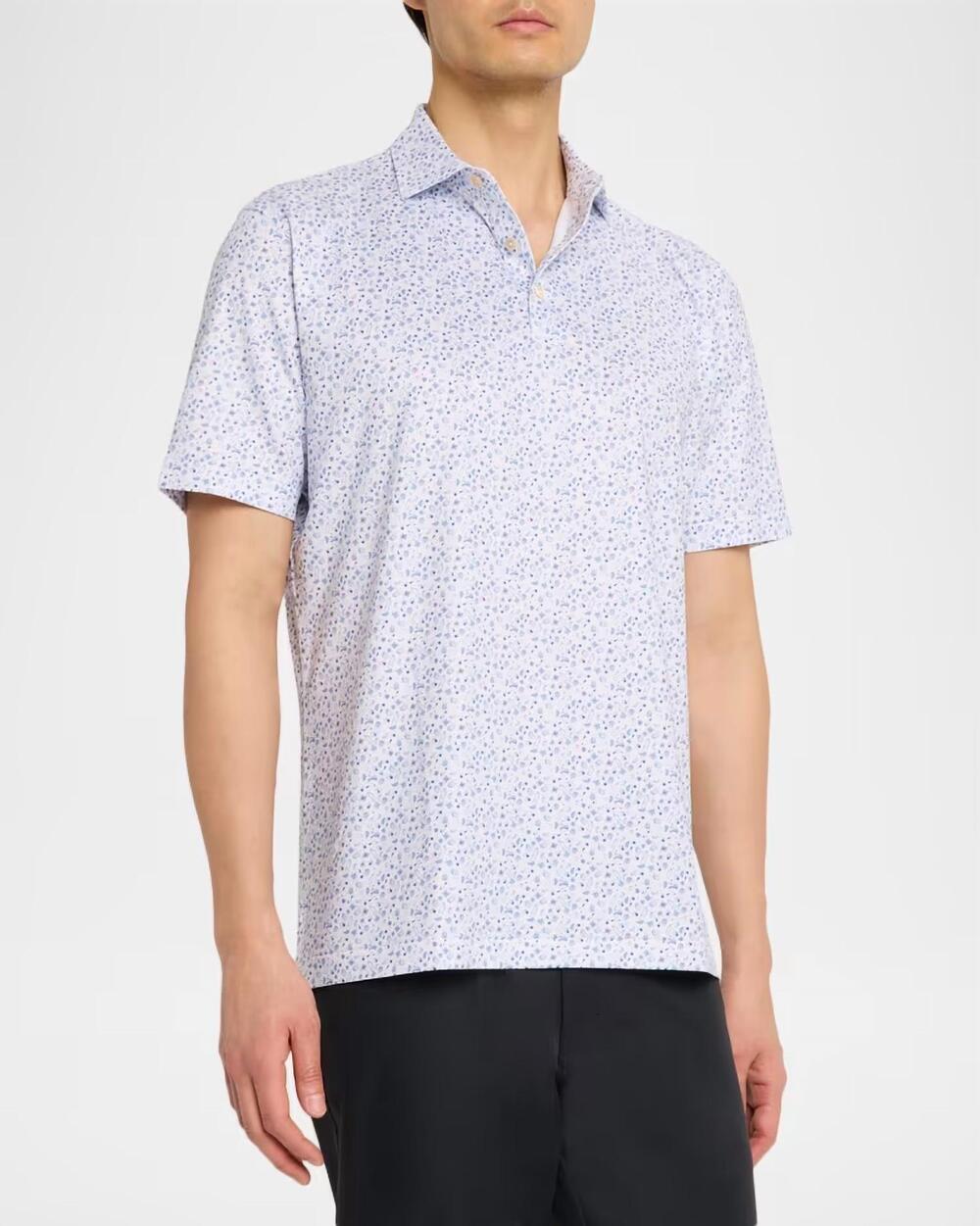 NEW PETER MILLAR oyster roast performance jersey polo in white
